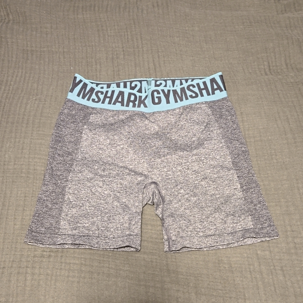 Gymshark Grey/Teal Bicycle Shorts (Small)